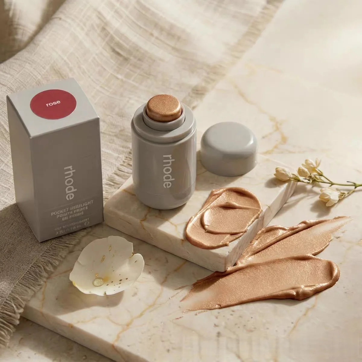 Rhod Pocket Blush LIP Stick Lip and Cheek Hydrating Stick Natural Rouge Powder Blush Cream Lipstick Cheek Easy to Apply Color