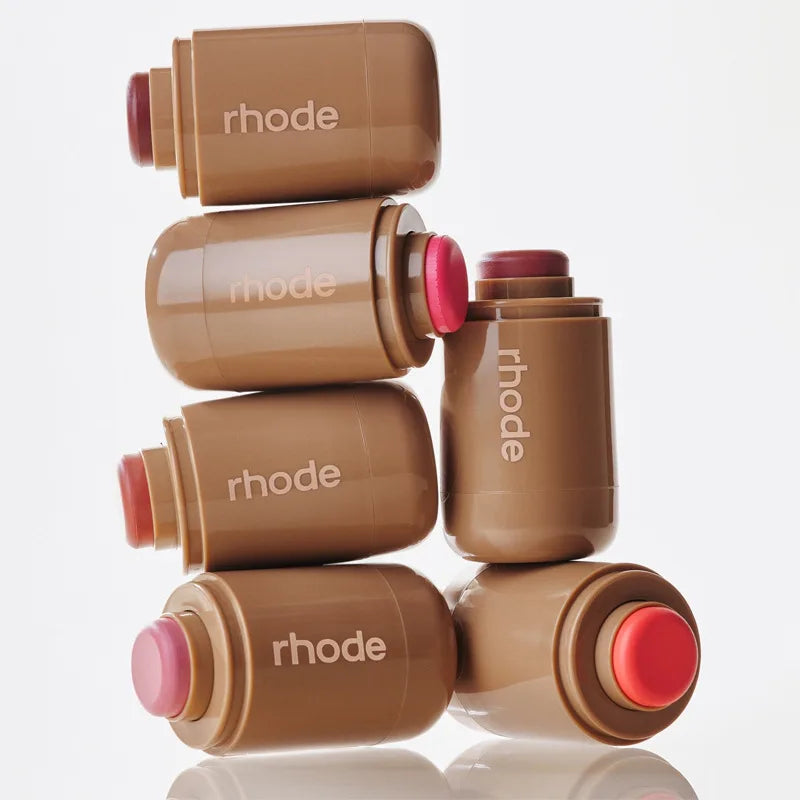 Rhod Pocket Blush LIP Stick Lip and Cheek Hydrating Stick Natural Rouge Powder Blush Cream Lipstick Cheek Easy to Apply Color