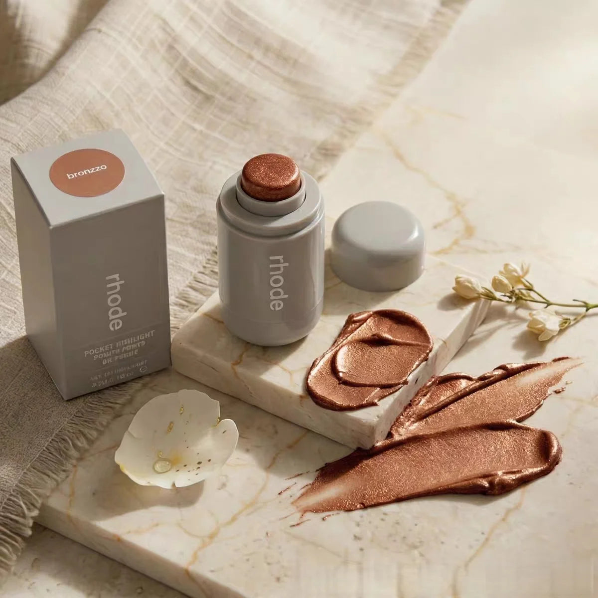 Rhod Pocket Blush LIP Stick Lip and Cheek Hydrating Stick Natural Rouge Powder Blush Cream Lipstick Cheek Easy to Apply Color