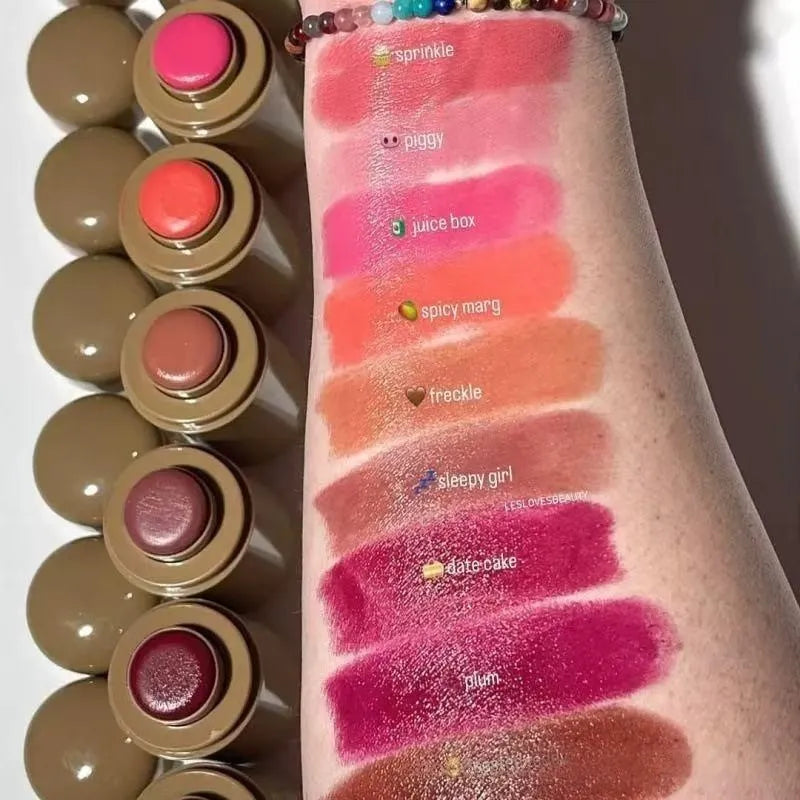 Rhod Pocket Blush LIP Stick Lip and Cheek Hydrating Stick Natural Rouge Powder Blush Cream Lipstick Cheek Easy to Apply Color