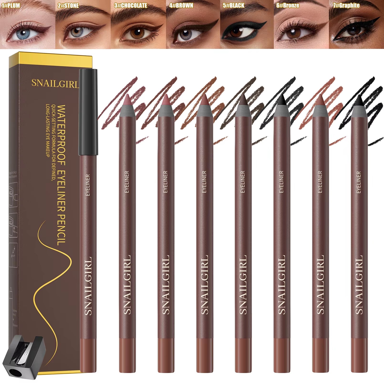 Waterproof Mineral Pigmented Liquid Eyeliner Gentle for Sensitive Eyes Multi Shades Daily Eye Liner Makeup